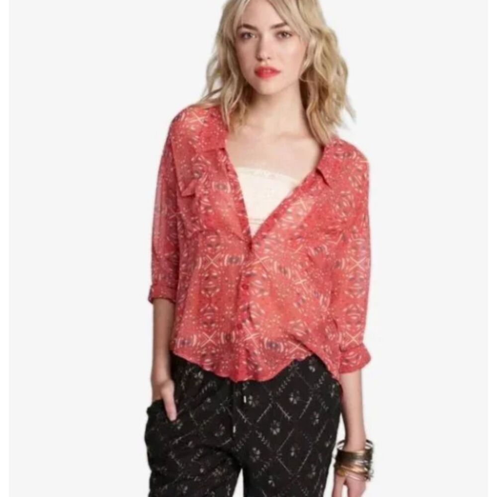 Free People Easy Rider Blouse S